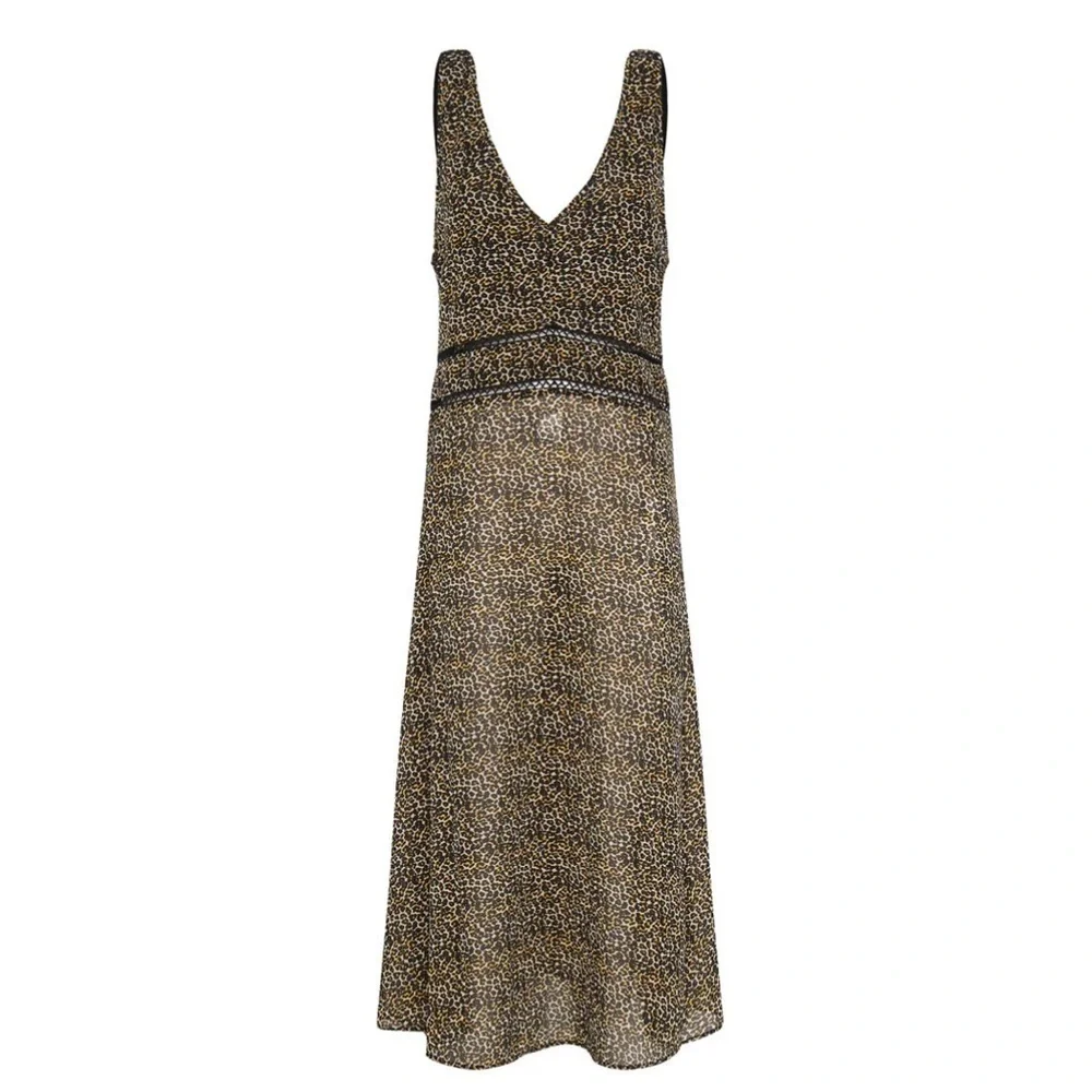 One Teaspoon Night Lover Long Line Maxi Dress - Animal Leopard Print